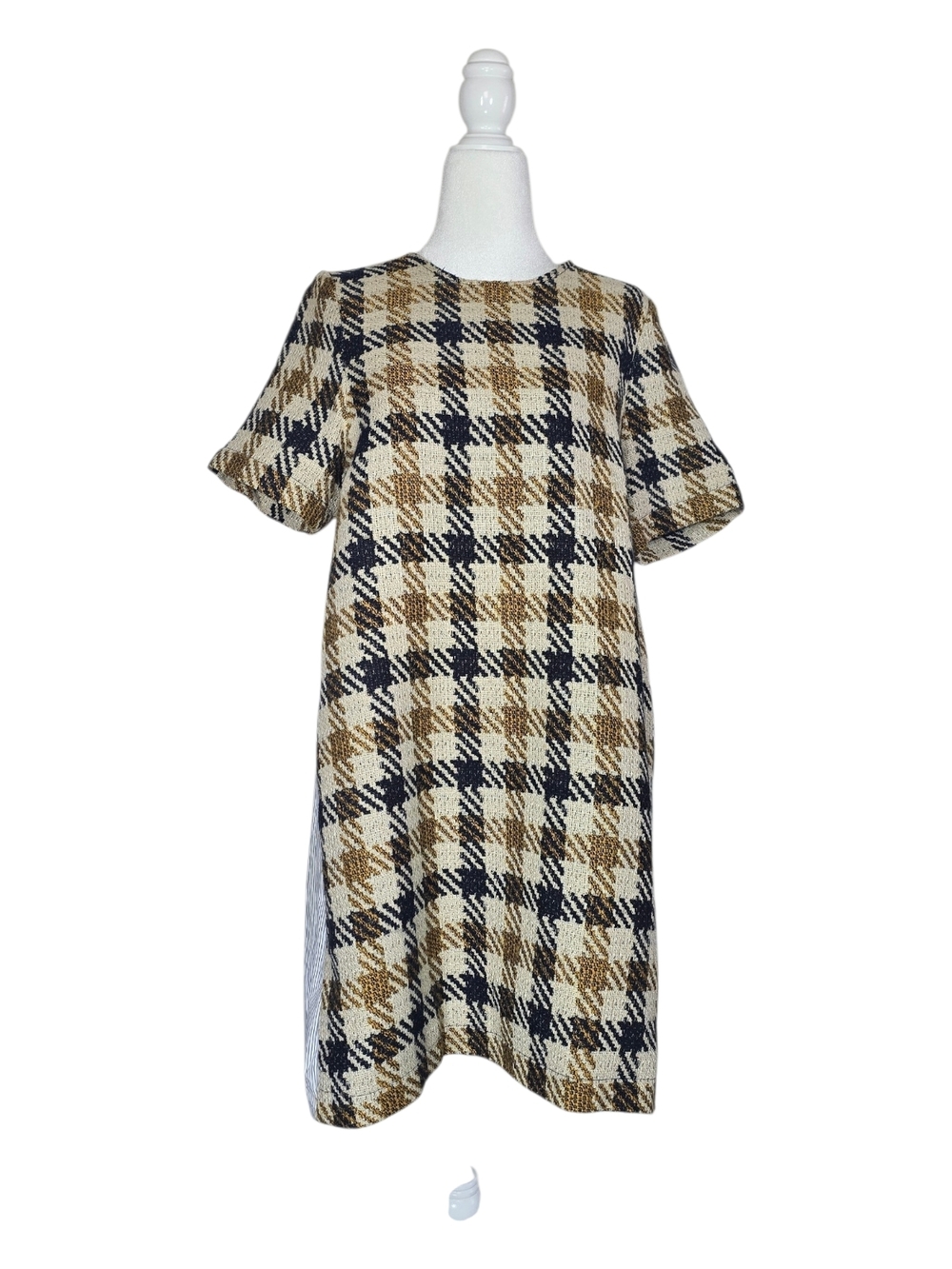 Sea Houndstooth Poplin Mini Dress Size 6 - Picture 2 of 3